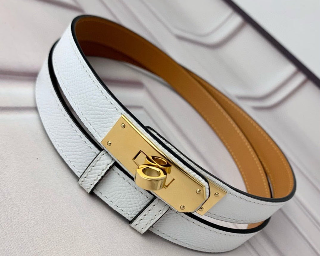 Cinto Hermes Kelly 17 White