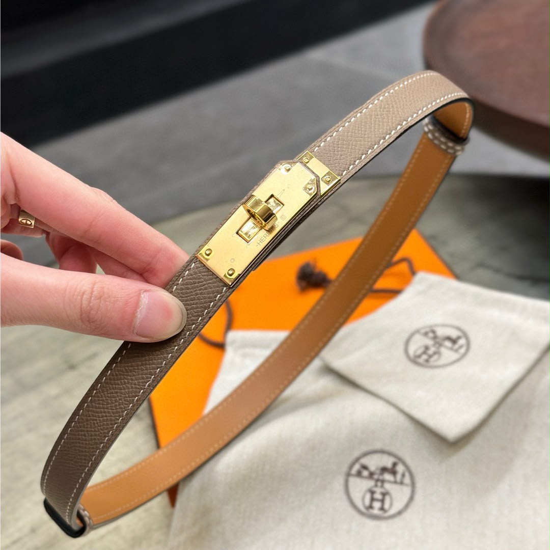 Cinto Hermes Kelly 17 Brown