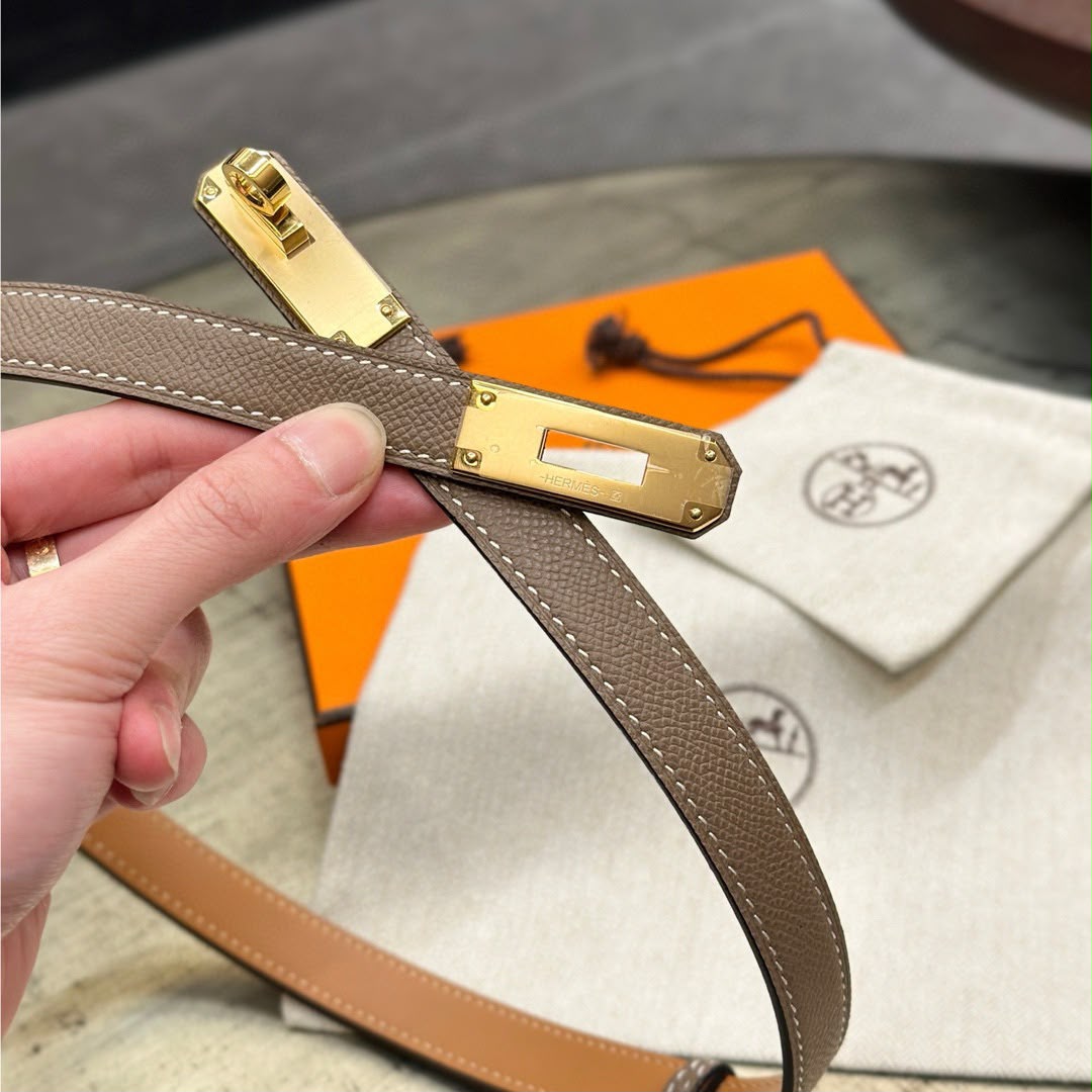 Cinto Hermes Kelly 17 Brown