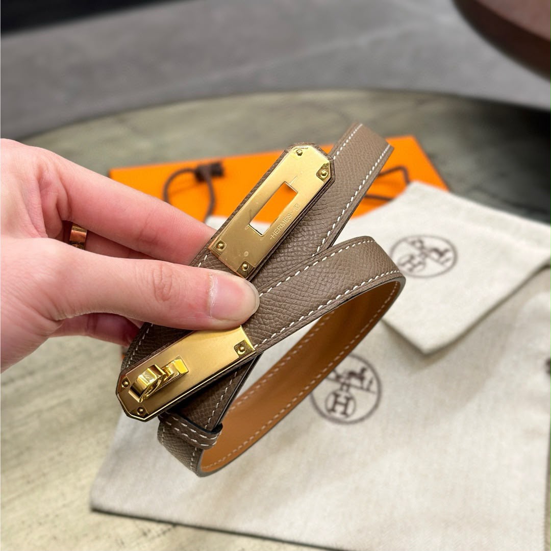 Cinto Hermes Kelly 17 Brown