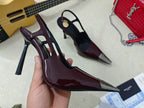 Saint Laurent Scarpin Slingback Jeanne Bordô