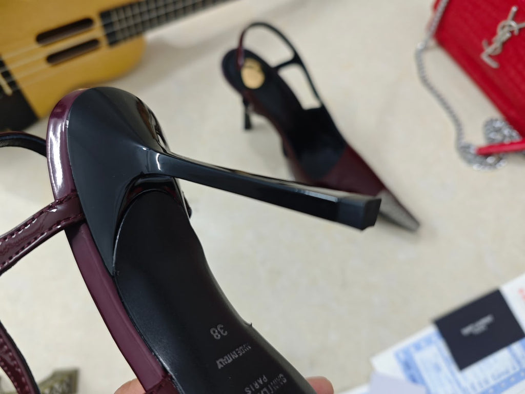 Saint Laurent Scarpin Slingback Jeanne Bordô