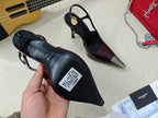Saint Laurent Scarpin Slingback Jeanne Bordô