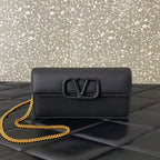 Valentino Garavani VLogo Signature Black and Golden Hardware .
