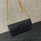 Valentino Garavani VLogo Signature Black and Golden Hardware .