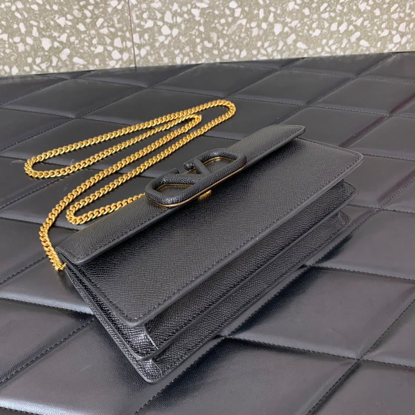 Valentino Garavani VLogo Signature Black and Golden Hardware .