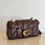 Coach Tabby 26 Matelassê  Brown Ferragens Douradas.