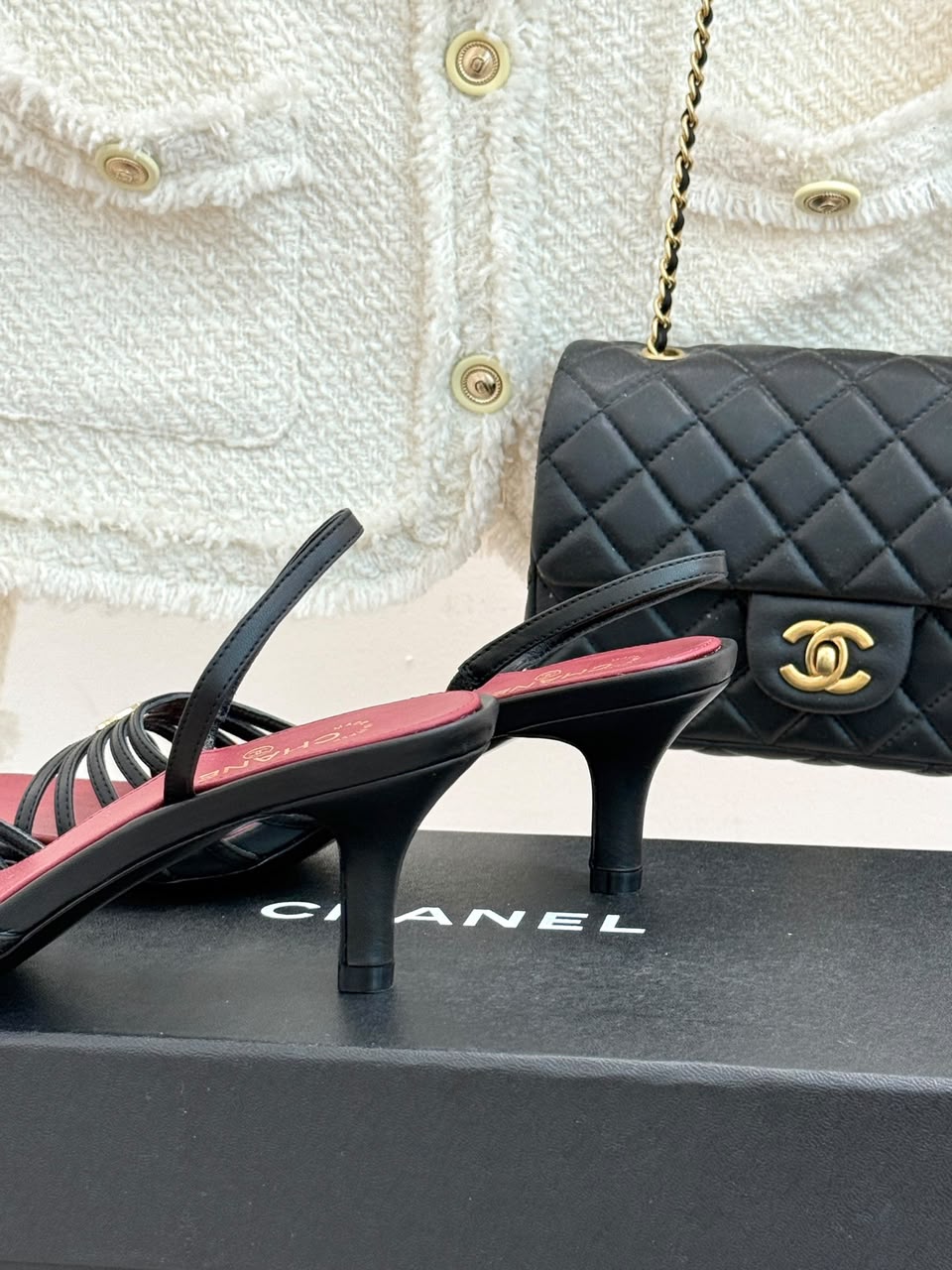 Goatskin Black & Dark Red Sandals .