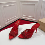 Christian Louboutin Lasera Strass 100 red .