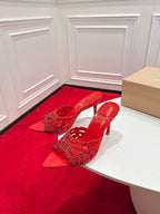 Christian Louboutin Lasera Strass 100 red .