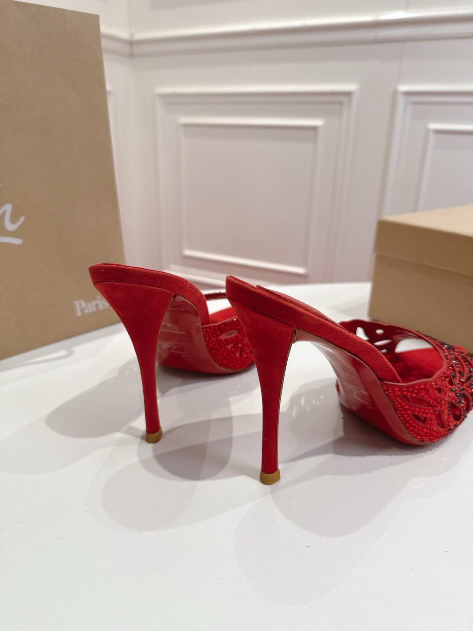 Christian Louboutin Lasera Strass 100 red .
