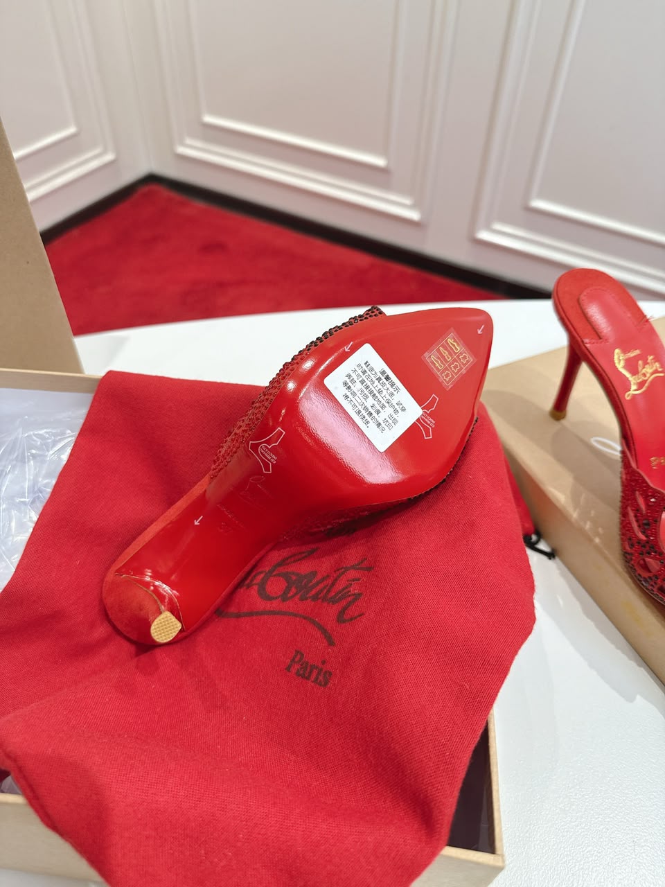 Christian Louboutin Lasera Strass 100 red .
