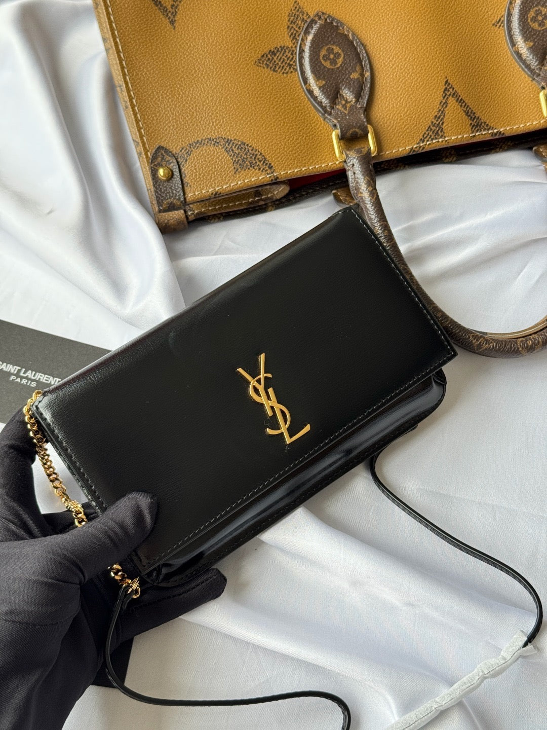 Yves Saint Laurent Cassandre Phone Holder Black