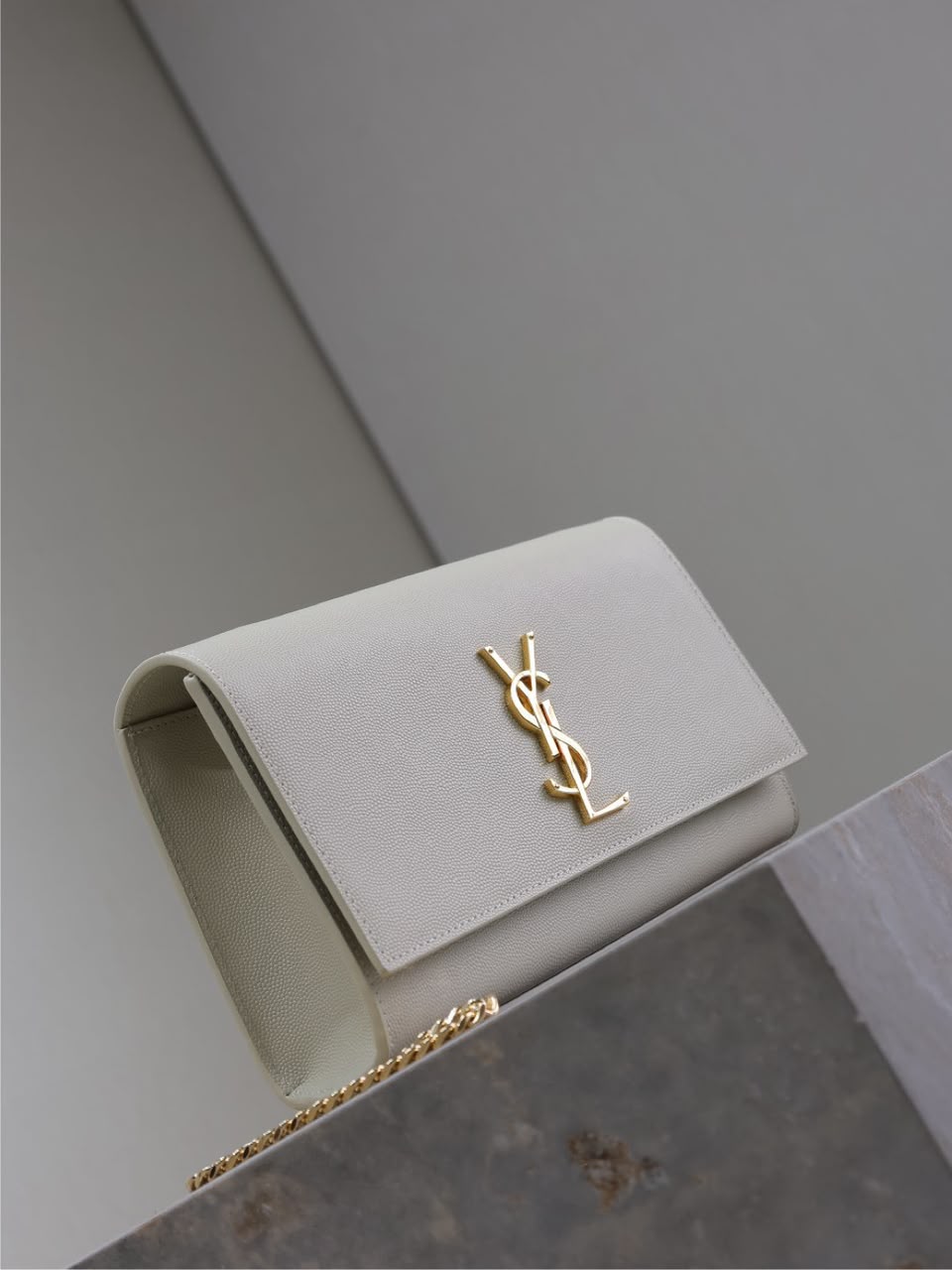 Saint Laurent Kate Chain Bag White
