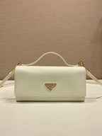 Carteira Prada Saffiano leather wallet with shoulder strap White .