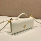 Carteira Prada Saffiano leather wallet with shoulder strap White .