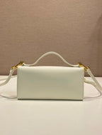 Carteira Prada Saffiano leather wallet with shoulder strap White .