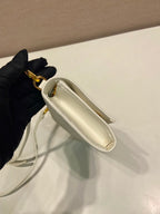 Carteira Prada Saffiano leather wallet with shoulder strap White .
