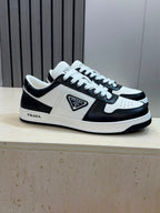 Prada Downtown Low Top Sneakers Leather White Black black logo.