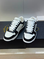 Prada Downtown Low Top Sneakers Leather White Black black logo.