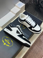 Prada Downtown Low Top Sneakers Leather White Black black logo.