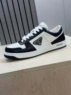 Prada Downtown Low Top Sneakers Leather White Black black logo.