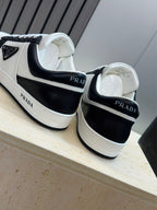 Prada Downtown Low Top Sneakers Leather White Black black logo.