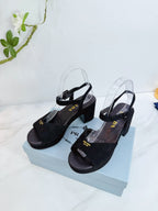 Prada Padded Suede Sandals black .