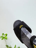 Prada Padded Suede Sandals black .