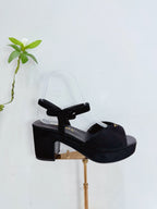 Prada Padded Suede Sandals black .