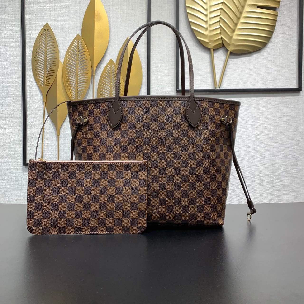 LV Neverfull GM Bag Marrom Estampa Damier Ebene