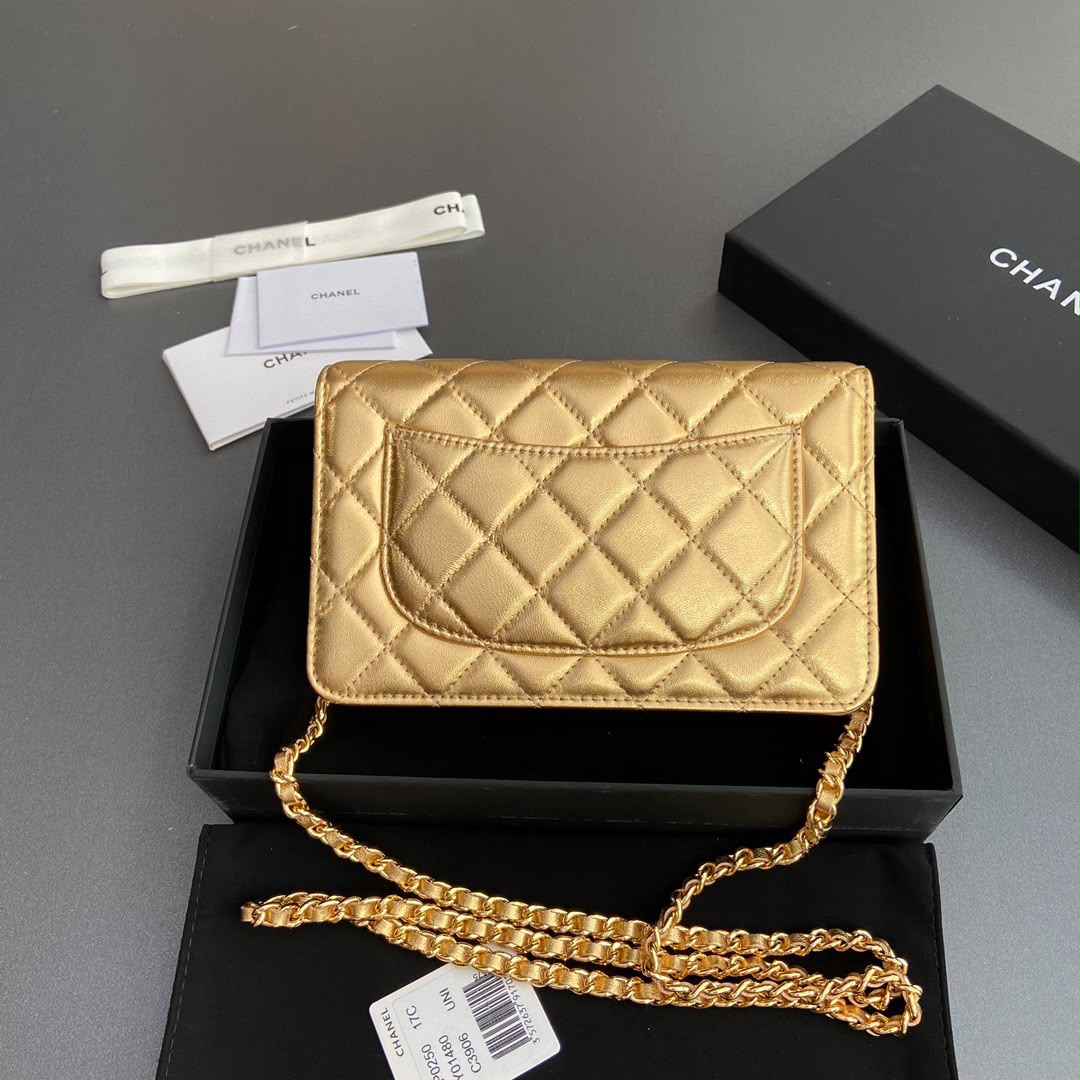 Bolsa Chanel CC Woc Lambskin Golden .