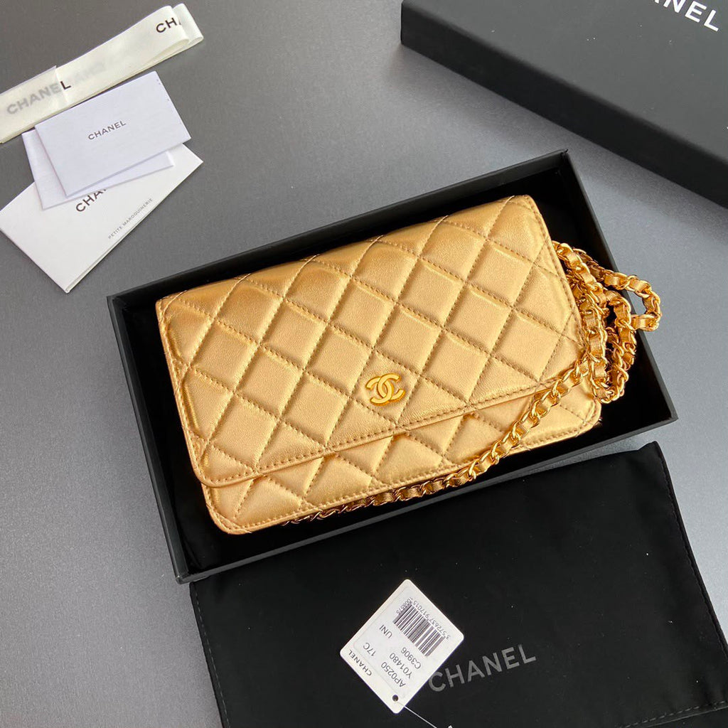 Bolsa Chanel CC Woc Lambskin Golden .