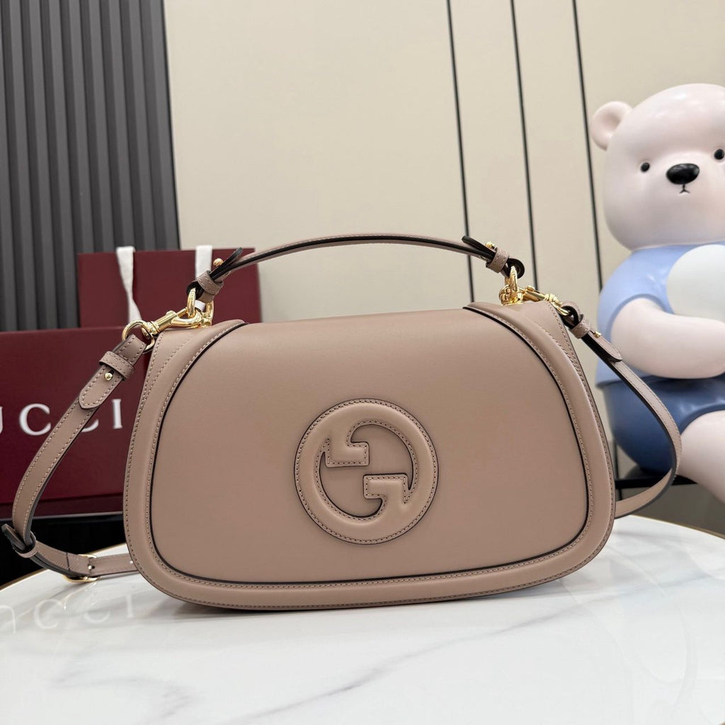 Gucci Blondie Medium Top Handle Bag Rose Tan .