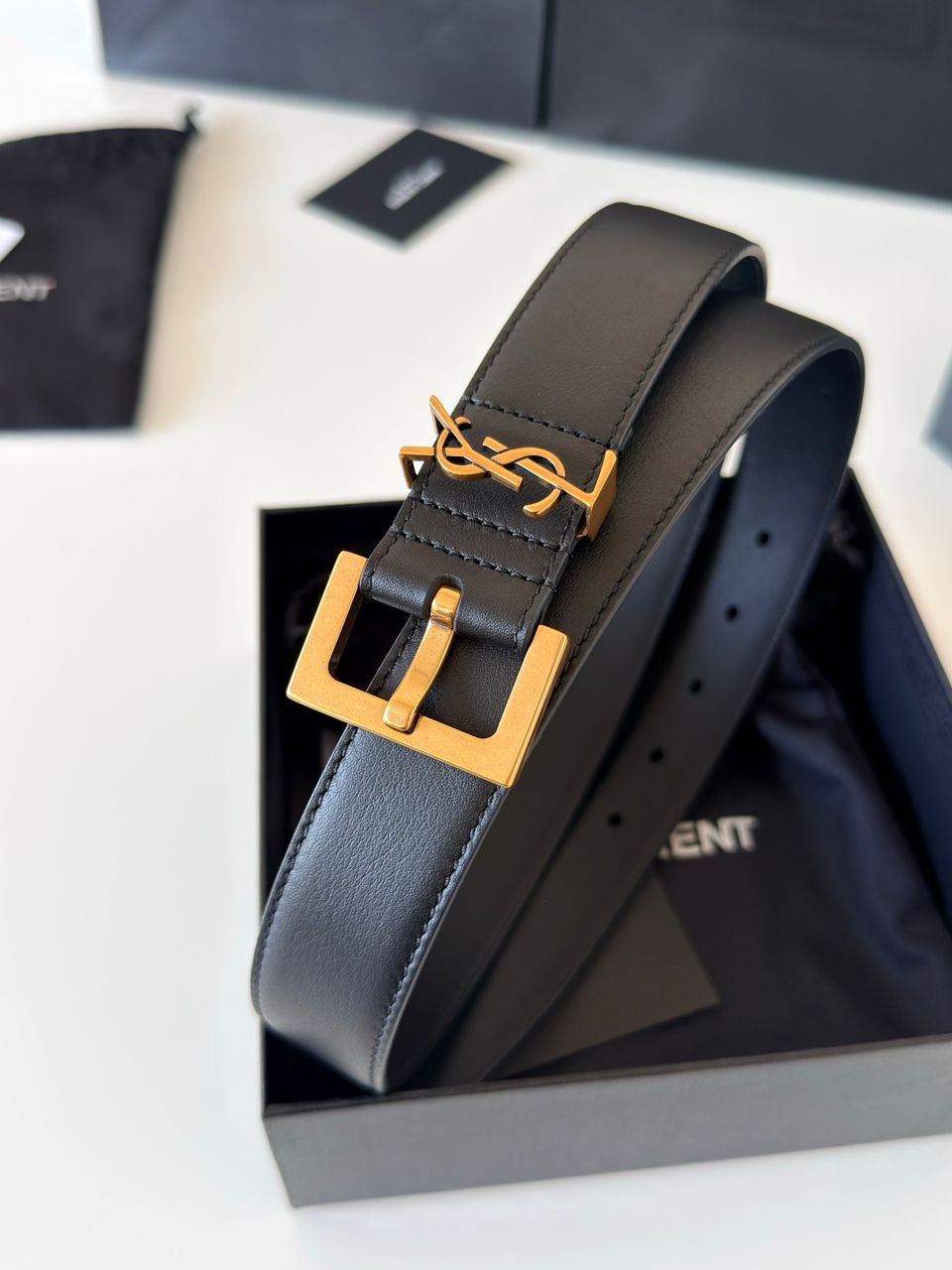 Cinto Ysl smooth leather 3cm