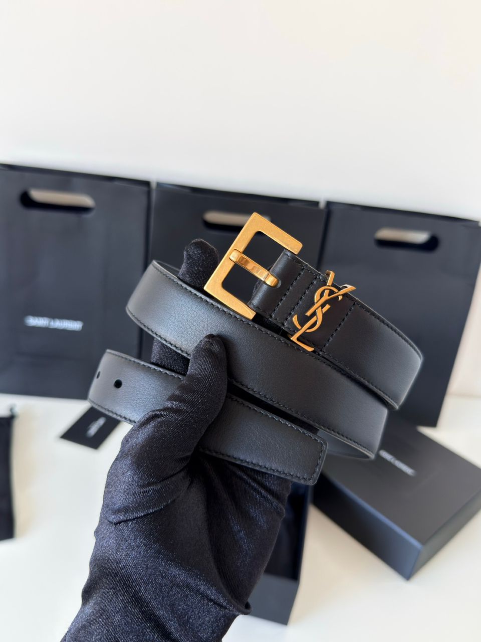 Cinto Ysl smooth leather 3cm