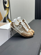 Loewe Flow Runner Sneakers Suede & Mesh Gold & White