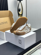 Loewe Flow Runner Sneakers Suede & Mesh Gold & White