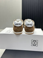 Loewe Flow Runner Sneakers Suede & Mesh Gold & White