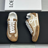 Loewe Flow Runner Sneakers Suede & Mesh Gold & White