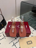Sandalia Gucci Rasteira Marmont Leather Thong Sandal