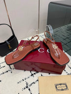 Sandalia Gucci Rasteira Marmont Leather Thong Sandal