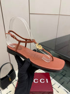 Sandalia Gucci Rasteira Marmont Leather Thong Sandal