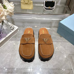 Prada Nubuck Flatform Mules