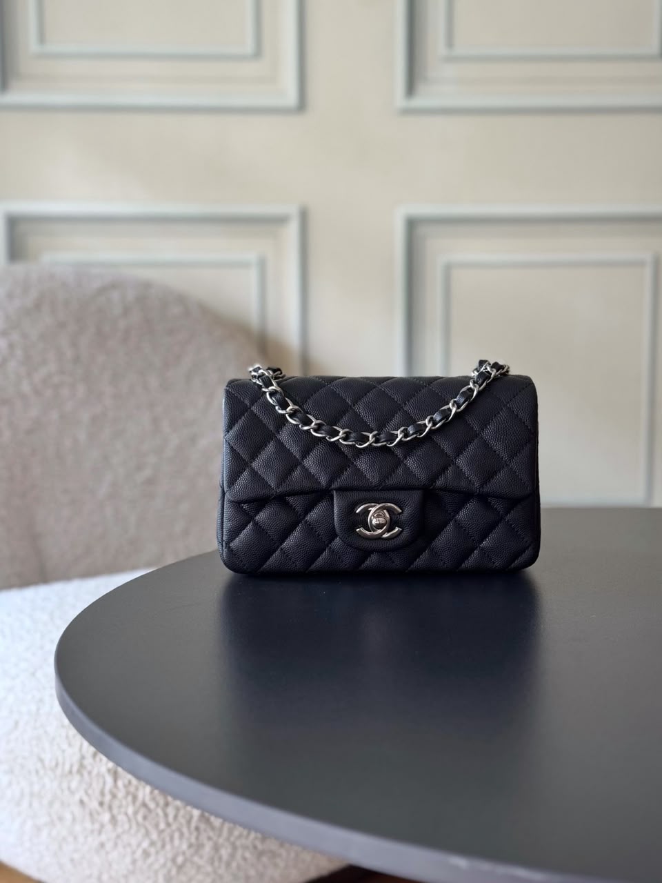 Chanel Classic Flap ferragens prata..