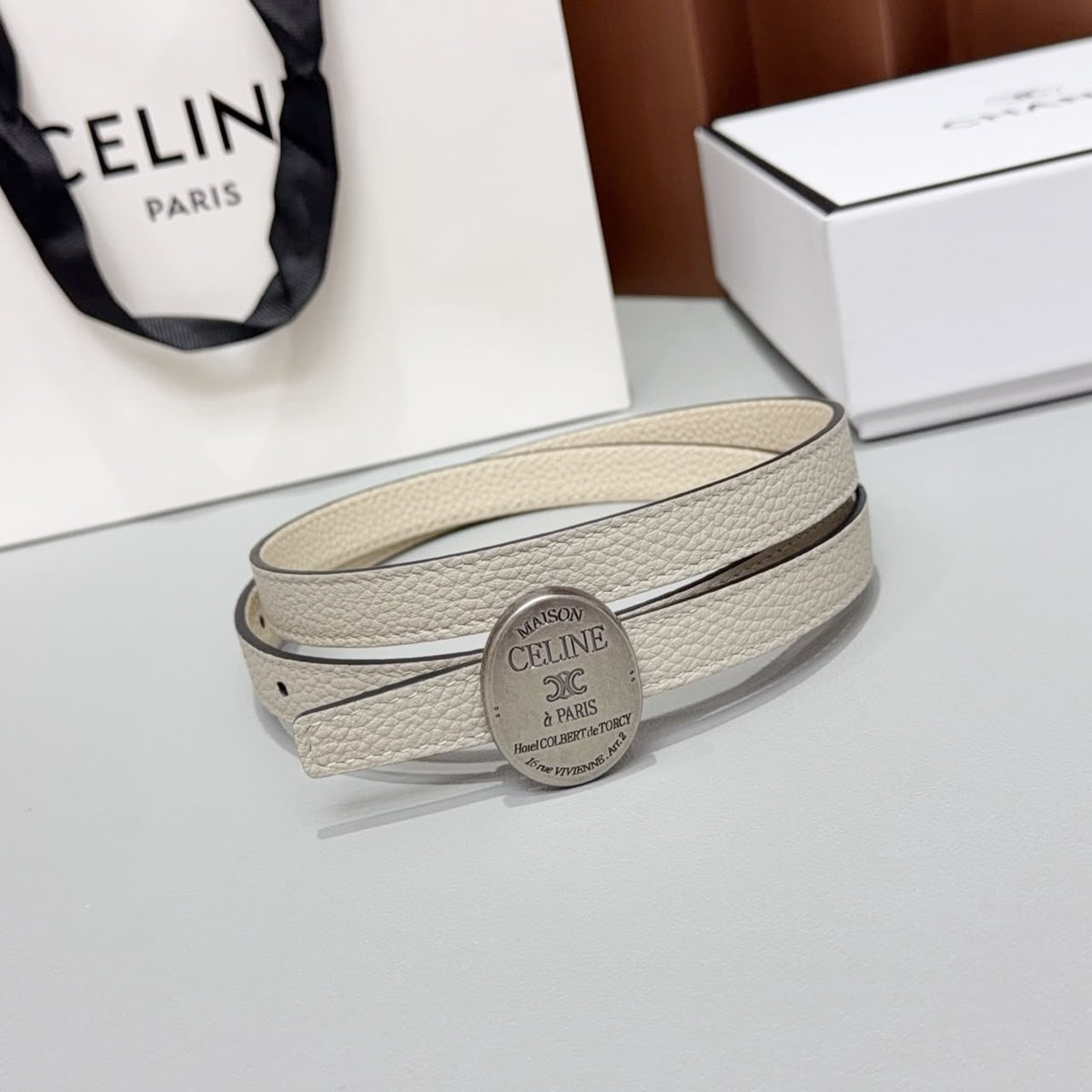 Cinto Celine Maison White