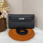 Bolsa Hermes Kelly Kelly Classique To Go preta ferragens prata.