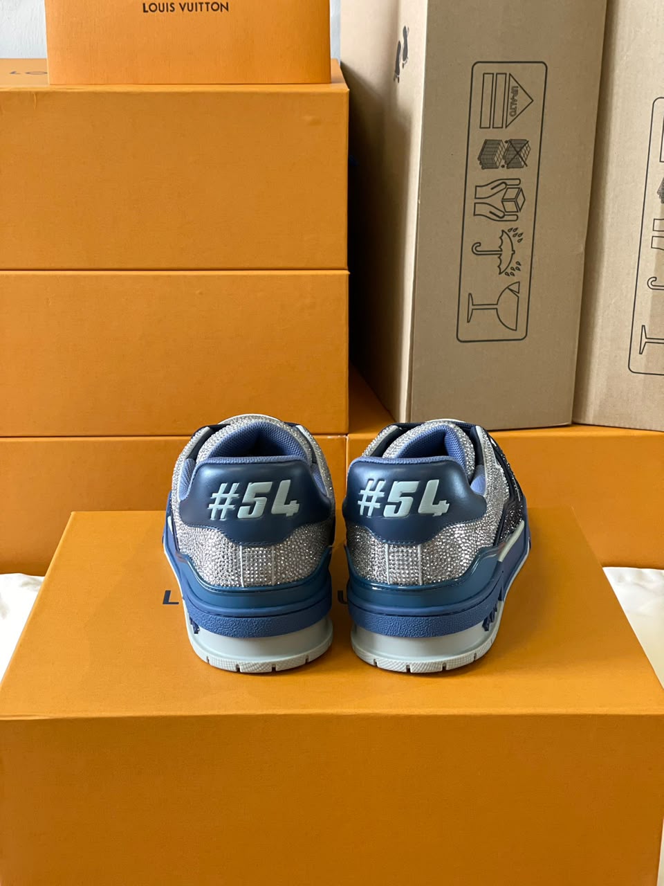 Trainer Monogram Louis Vuitton Trainer 'Grey Blue Crystals'