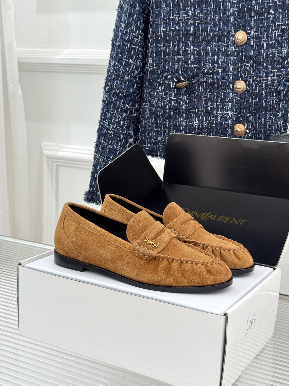 Mocassim YSL camurça brown