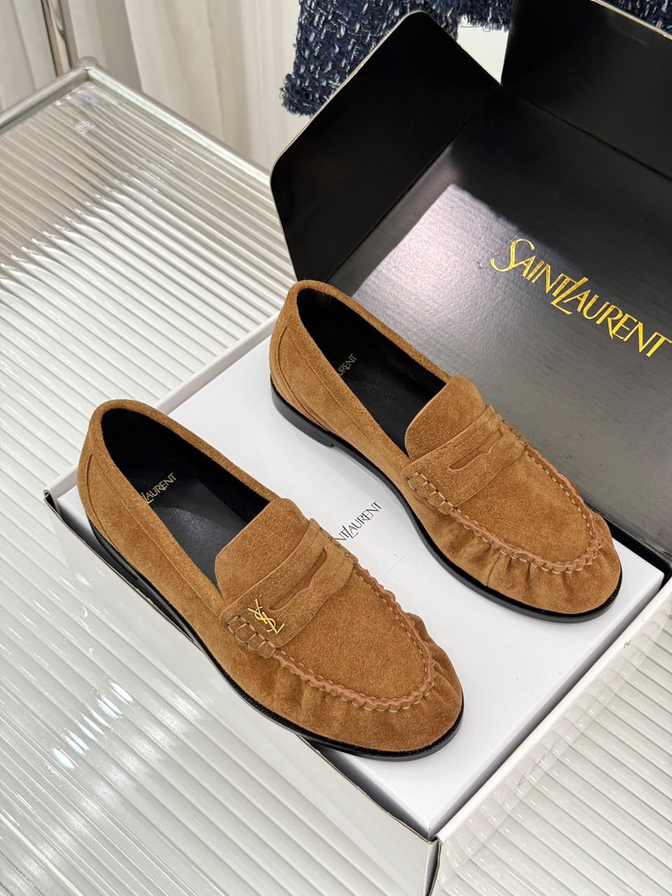 Mocassim YSL camurça brown